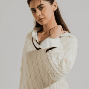 Cable Knit V-Neck Sweater