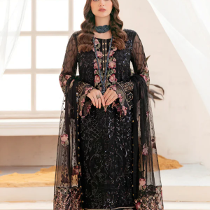 Two-piece black ensemble suit